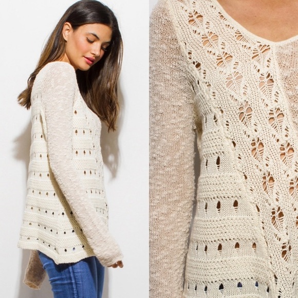 🤗🤗🤗SALE🤗🤗🤗Crochet Knit Sweater NWT - Picture 2 of 2